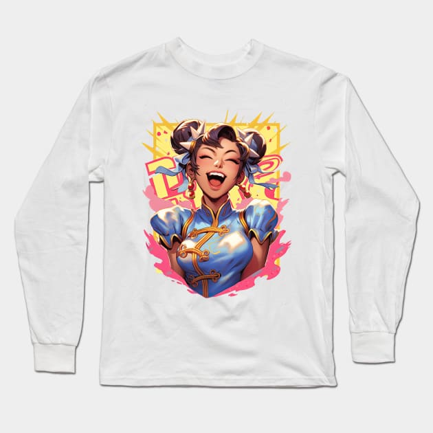 HAPPY SLAPPIN HIME - STREET FIGHTER | Gaming Anime Manga Pop Art Illustration Artwork | PROUD OTAKU Long Sleeve T-Shirt by PROUD OTAKU